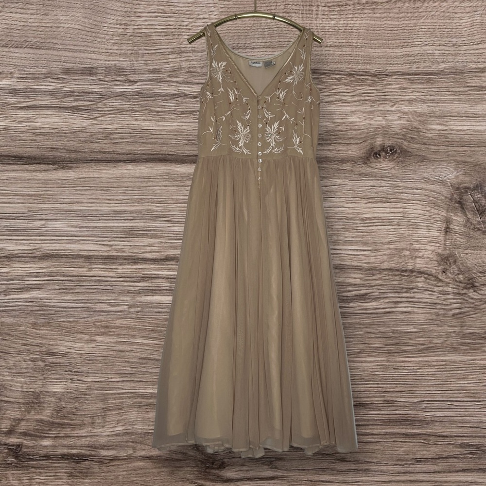 Boho Bliss: Together® Prairie Chic Pleated Dress - Picture 2 of 9